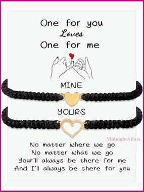 Mother Daughter Matching Heart Bracelets Set Handmade Rope Bracelets for Mom